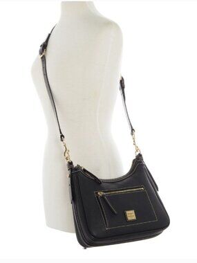 Pebble Grain Crossbody Hobo NWT Black